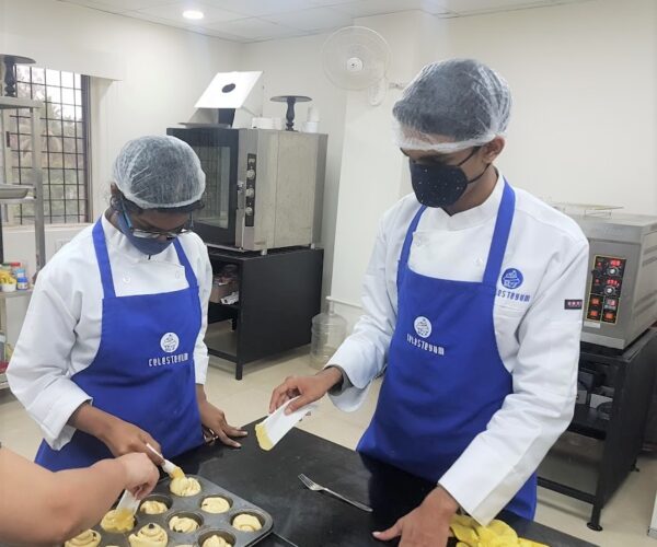 students making cupcakes and donuts, breakfast pastries